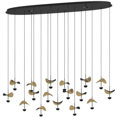 Afbeelding van Stars of Light Zwarte hanglamp Dracera met goud 390343