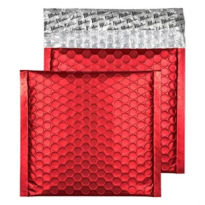 Afbeelding van Blake Puur Verpakking CD 165 x mm Mat Metallic Gewatteerde Bubble Enveloppen Peel &amp; Seal (MTPBR165) Pillar Box Rood Pack van 100