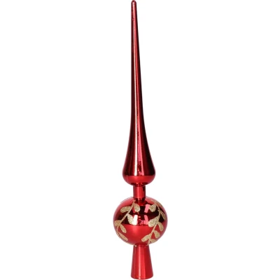 Afbeelding van Piek kerstboom Decoris (Klassiek, Rood, Gouden glitters)