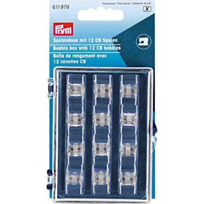 Afbeelding van Prym Bobbin Box gevuld met (12 CB) plastic klossen 1 Stuk