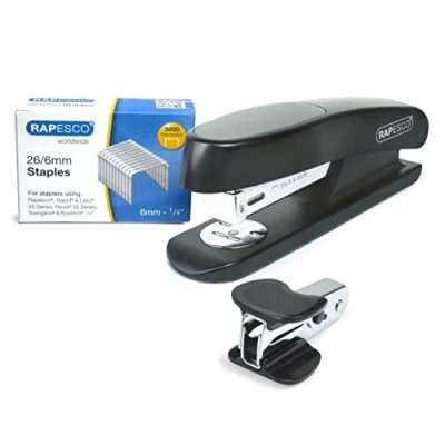 Afbeelding van Rapesco 1472 Germ Savvy Antibacterieel, Sting Ray Nietmachine met R4 Ontnieter en 5000 x 26/6 mm Nietjes, Zwart