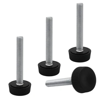 Afbeelding van SKIR&#039;CO 4 stuks, meubelstelpoten M6 x 40 mm, verstelbare ronde poten 20 mm diameter, draadnivellervoet