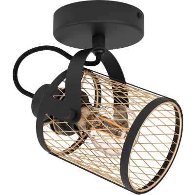 Afbeelding van EGLO Dellow spot E27 1 lichts Zwart/Goud