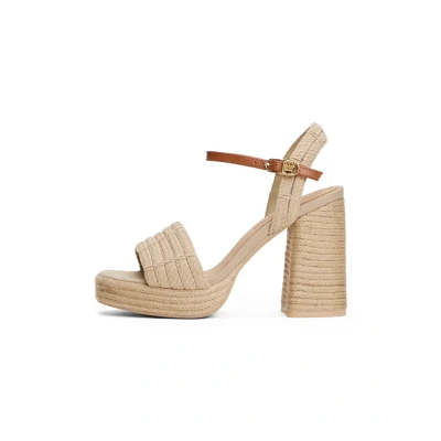 Afbeelding van Tommy Hilfiger Sandalen met plateauzool, Dames, Maat: 40, Horseradish Textiel