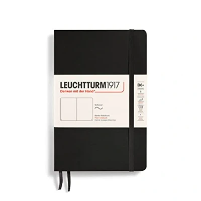 Afbeelding van Leuchtturm Notitieboek B6+ Softcover Black Blanko