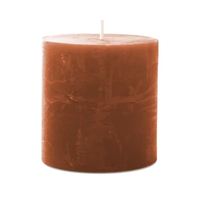 Afbeelding van Spaas Rustieke Pillarkaars 70/70 mm 25u cognac