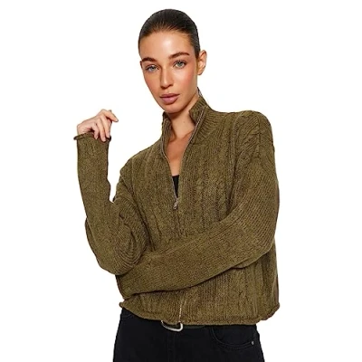 Afbeelding van Trendyol TWOAW24HI00202 Volwassenen Vrouwen Hesje Khaki L