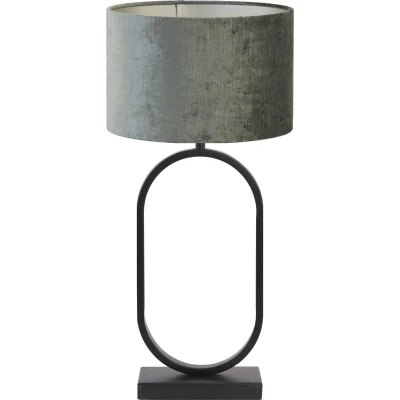 Afbeelding van Light &amp; Living Tafellamp Jamiri/Gemstone Zwart/Antraciet Ø30x67cm