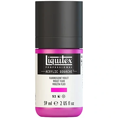 Afbeelding van Liquitex 2059986 Professional Acrylic Gouache, acrylverf met gouache eigenschappen, lichtecht, watervast 59ml Fles, Fluorescent Violet
