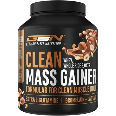 Afbeelding van Clean Weight Gainer 3 kg Met complexe koolhydraten &amp; eiwitten Ideaal voor de massafase Poeder massaopbouw en gewichtstoename Hazelnoot Nougat smaak