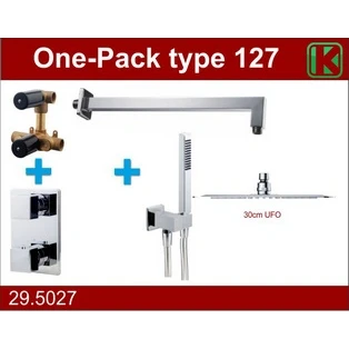 Afbeelding van Wiesbaden one pack inbouwthermostaatset type 127 CHR (30cm ufo)