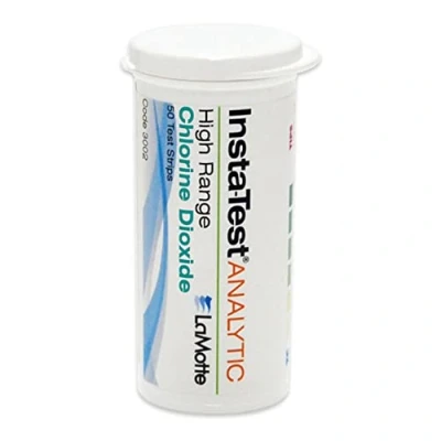Afbeelding van LaMotte Insta Test 3002 Chloordioxide teststrip met enkele factor, bereik van 0 500 ppm (flacon 50 strips)