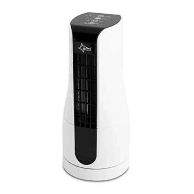 Afbeelding van SUNTEC CoolBreeze Sensation Desk+ Tafelventilator Timer Stil 16 Watt 2 Standen Draagbaar Ventilator Blower Windmachine Wit Voor Bureau, Slaapkamer, Kantoor, Woning, Bureautafel