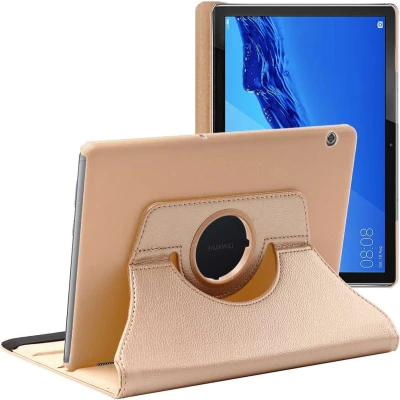 Afbeelding van ebestStar Hoes voor Huawei MediaPad T5 10.1, Roterende Etui, Case, 360 Draaibaar hoesje, Goud