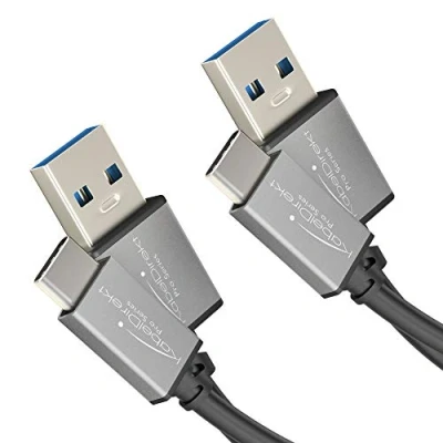 Afbeelding van KabelDirekt USB A 3.0 op C kabel 2x 1 m (Super Speed datakabel en oplaadkabel, geschikt voor smartphones tablets met aansluitpunt, zwart/space grey)