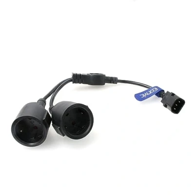 Afbeelding van Eonvic IEC 320 C14 Mannelijk naar Europa Schuko Vrouwelijke Socket Korte Adapter Voedingskabel voor UPS PDU, Euro UPS/PDU Netsnoer Connector (2 manieren)