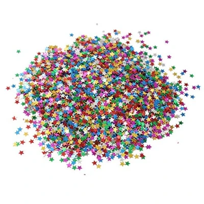 Afbeelding van Huture Bord confetti, sterren, glitter, ster, metallic, metaal, papieren blad, voor feest, decoratie, bruiloft, verjaardag, 30 g/1 stuk, kleurenmix
