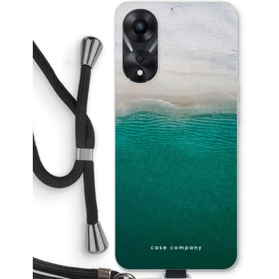 Afbeelding van Case Company® hoesje met Koord geschikt voor Oppo A58x Stranded Telefoonhoesje Zwart Bescherming aan alle Kanten en Over de Schermrand