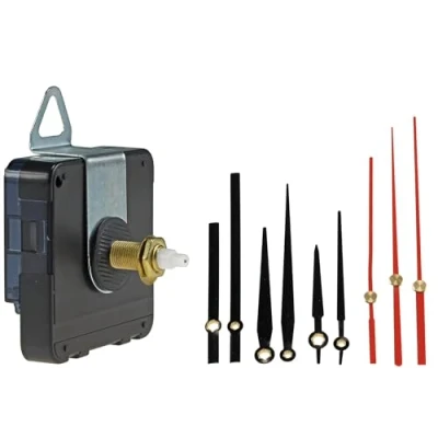 Afbeelding van ChiliTec Radiogestuurde klok lange schacht uurwerkset met voor DIY wandklok keukenklok vervanging reparatieset 3 wijzersets extra opname 12 mm schroefdraad, 25