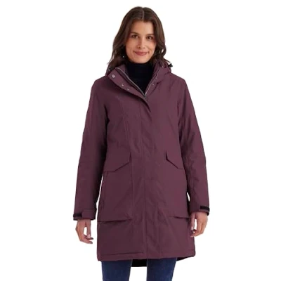 Afbeelding van killtec dames Parka/jas waterdicht met afritsbare capuchon Damen Funktionsparka, dunkelpflaume, 44, 43284 000
