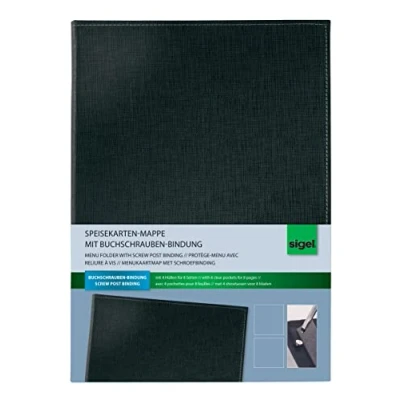 Afbeelding van Sigel Plastic Menu Cover met Schroef Post Binding Zwart voor A4 1 pcs.