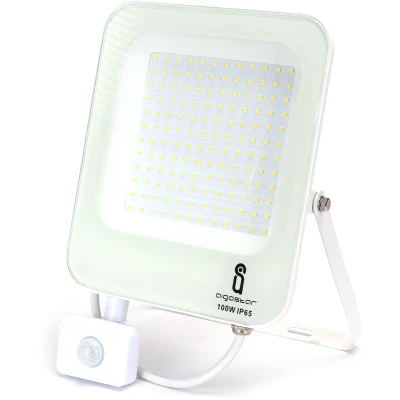 Afbeelding van Buitenlamp wit met IR bewegingssensor LED 100W 8900Lm=900W schijnwerper koelwit 4000K waterdicht IP65