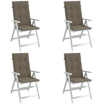 Afbeelding van Stoelkussens 4 st hoge rug 120x50x4 cm stof gemêleerd taupe