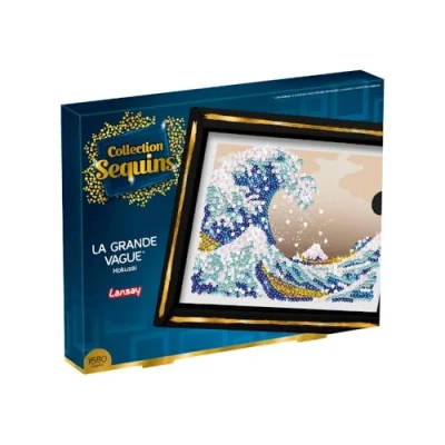 Afbeelding van Creatieve vrijetijdsset LANSAY Paillettencollectie The Great Wave Hokusai 14 jaar