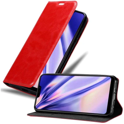 Afbeelding van Cadorabo Hoesje geschikt voor Vivo Y81i in APPEL ROOD Beschermhoes met magnetische sluiting, standfunctie en kaartvakje Book Case Cover Etui