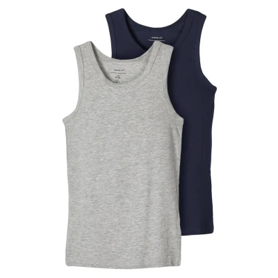 Afbeelding van NAME IT KIDS hemd NKMTANK set van 2 grijs melange/donkerblauw