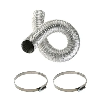 Afbeelding van Aluminium slang met twee klemmen flexibele buisbuis 2 afzuigbuis banden (120 mm)