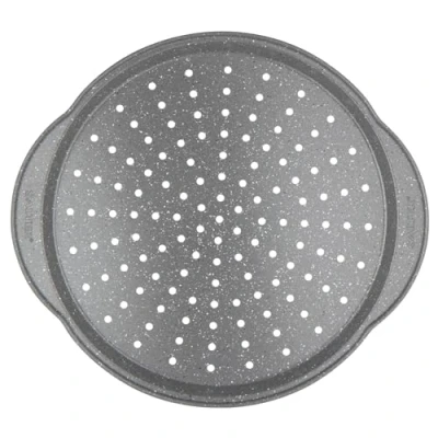 Afbeelding van Salter Pizza Tray Non Stick Oven Sheet Marblestone 37 cm handgrepen van koolstofstaal