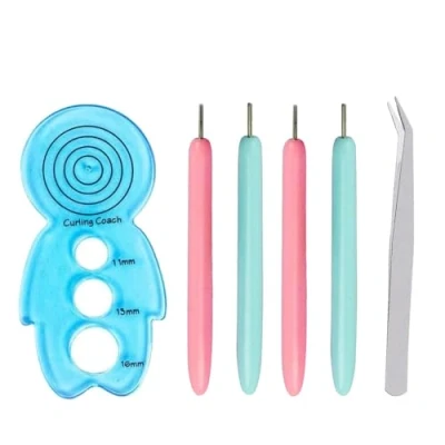 Afbeelding van Lmyzcbzl Papieren quilling gereedschapsset, 6 stuks papier gereedschap, gereedschap met gleuf, curling naald pen, doe het zelf handhandwerk pincet