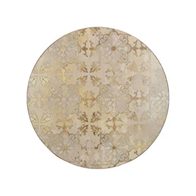 Afbeelding van CREATIVE TOPS Placemats met kurk achterkant, bedrukt, rond, goud/grijs,