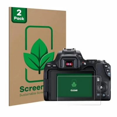 Afbeelding van ScreenLeaf Screenprotector voor Canon EOS 250D Duurzame schermbescherming Folie Beschermfolie transparant (2 Stuks)