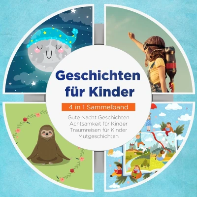 Afbeelding van Geschichten für Kinder 4 in 1 Sammelband: Traumreisen Mutgeschichten Gute Nacht Achtsamkeit