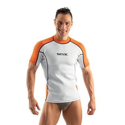 Afbeelding van Seac Fit Short, 2 mm neopreen shirt met korte mouwen, Ideaal als onderhemd voor scubaduiken of rashguard tijdens het zwemmen surfen