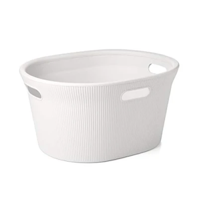 Afbeelding van Tatay Baobab Wasmand, inhoud 35 liter, van polypropyleen, BPA vrij, 3 handgrepen, wit (pergamon), afmetingen 52 x 42,5 26,5 cm