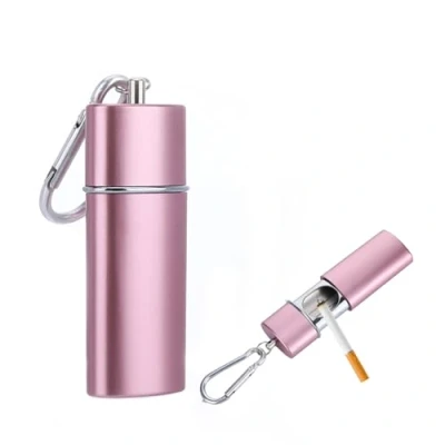 Afbeelding van Zakasbak voor onderweg, mini draagbare asbak geurdicht, met deksel, to go, roségoud