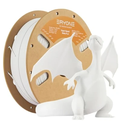 Afbeelding van ERYONE High Speed Matte Filament PLA 1.75mm +/ 0.03mm, 3D Printing Pro Fit Most FDM Printer, 1kg (2.3LBS) / Spool, White