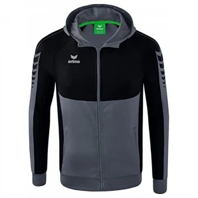 Afbeelding van Six Wings trainingsjack met capuchon slate grey/zwart / 140