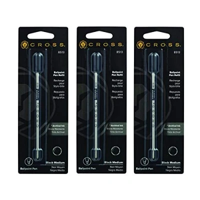 Afbeelding van Cross Medium Balpen Refill Zwart (Pack van 3)