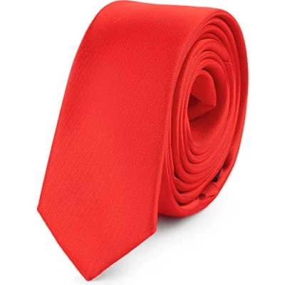 Afbeelding van Ladeheid Smal Stropdas Stropdassen voor heren Lengte: 150 cm, Breedte: 5 cm Rood LA SR SP