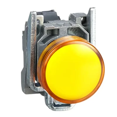 Afbeelding van SCHNEIDER ELECTRIC XB4 COMPLETE SIGNAALLAMP INCL. LED AANSLUITSP. 110 120VAC VLAKKE LENS KLEUR ORANJE FRONT ROND SCHROEFAANSL.