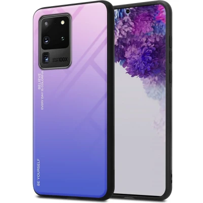 Afbeelding van Cadorabo Hoesje geschikt voor Samsung Galaxy S20 ULTRA in ROZE BLAUW Tweekleurige beschermhoes TPU silicone Case
