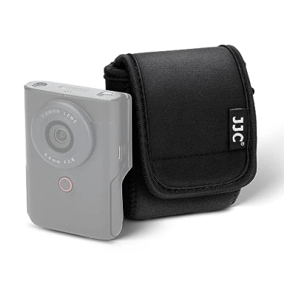 Afbeelding van JJC Compacte cameratas voor Canon PowerShot V10 Vlog Camera, Camera Travel Pouch Zachte Neopreen Beschermende Tas met Verstelbare Schouderriem &amp; Karabijnhaak, Zwart, Case