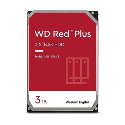 Afbeelding van Western Digital Digita WD Red interne harde schijf 3 TB (3,5 inch, NAS schijf, 5400 rpm, SATA 6 Gbps, NASware technologie, voor systemen die continu in gebruik zijn) rood