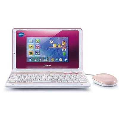 Afbeelding van VTech Genio Leerlaptop XL roze leercomputer met groot 7 inch lcd scherm internettoegang, tekstprogramma en veel leerinhoud voor kinderen van 5 12 jaar