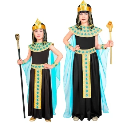 Afbeelding van Widmann Egypte Kostuum Egyptische Koninklijke Hoogheid Meisje Zwart Maat 164 Carnavalskleding Verkleedkleding