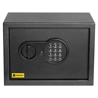 Afbeelding van Homesafe HV25E kluis met elektronisch slot, 25 x 35 cm (h b d), carbon satijn zwart